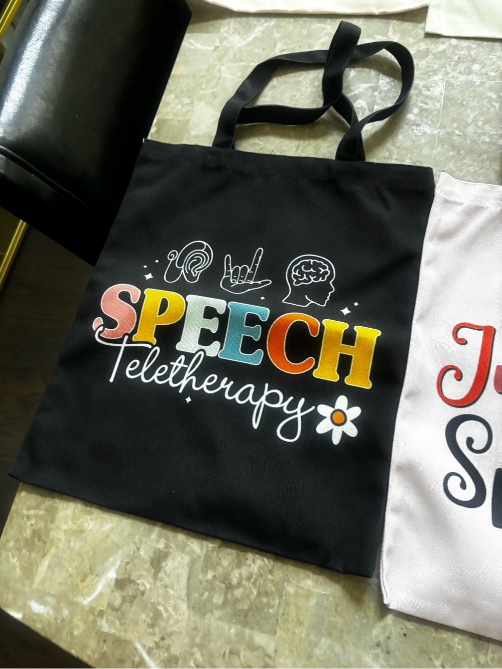 Bundle of 6️⃣ Speech Therapy Cotton Tote Bags - Picture 4 of 7